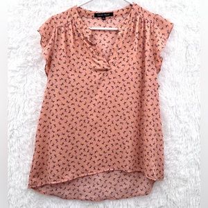 Peach floral blouse